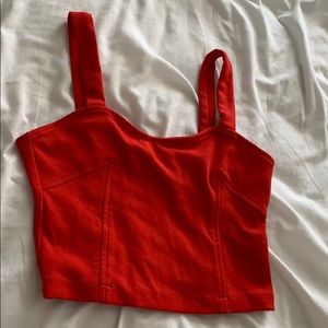 Red Cropped Tank Top